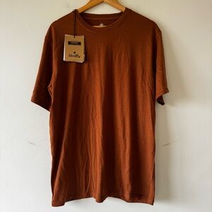 Woolly merino wool everyday crew tee rust brown